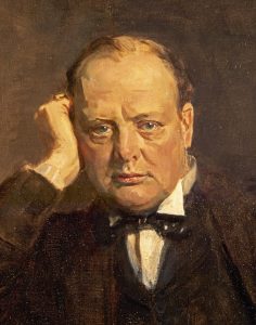 A portrait of Winston Churchill by James Guthrie